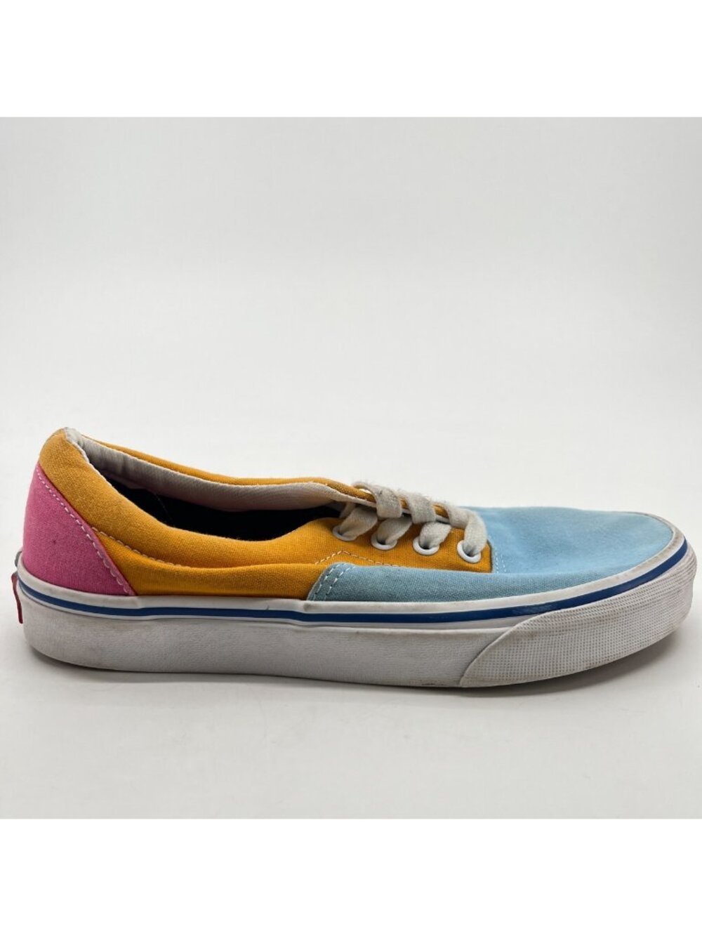 Vans Era Womens Size 7.5 Blue Yellow Pink Athletic Skateboard Shoes Sneakers
